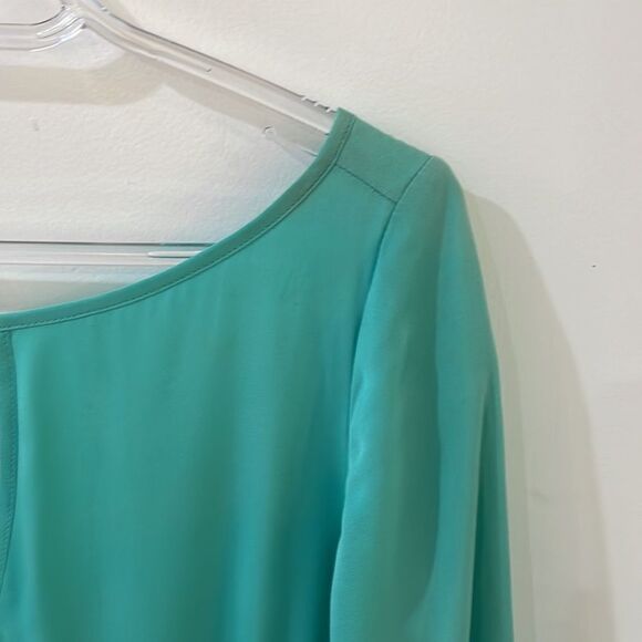 MILLY Jade teal mint green silk butterfly sleeves wedding guest dress size 2 - Picture 6 of 15